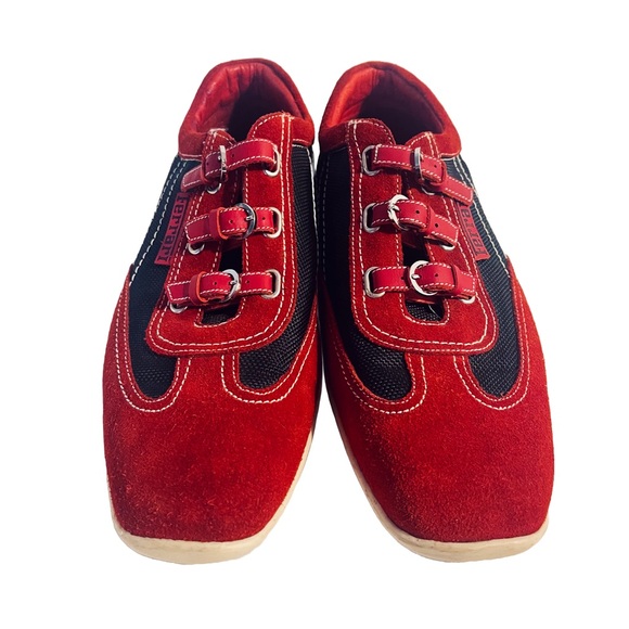 Rare  Vintage Tod’s for Ferrari Red & Black Driving Shoes With Buckles - Size 40 - Picture 3 of 7